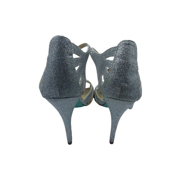 Betsey Johnson Size 8.5 Silver Sparkly High Heels - Picture 4 of 10